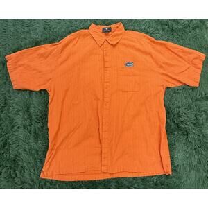 Antigua Florida Gators Men's XL Orange Short Sleeve Button Down Shirt Cotton VTG